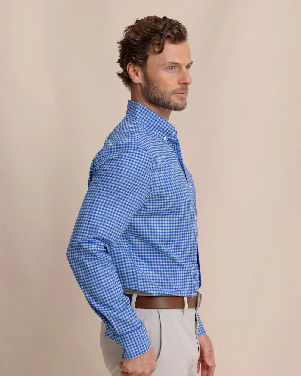 Southern Tide Silver Lake Plaid Skipjack Sport Shirt: Surf Blue