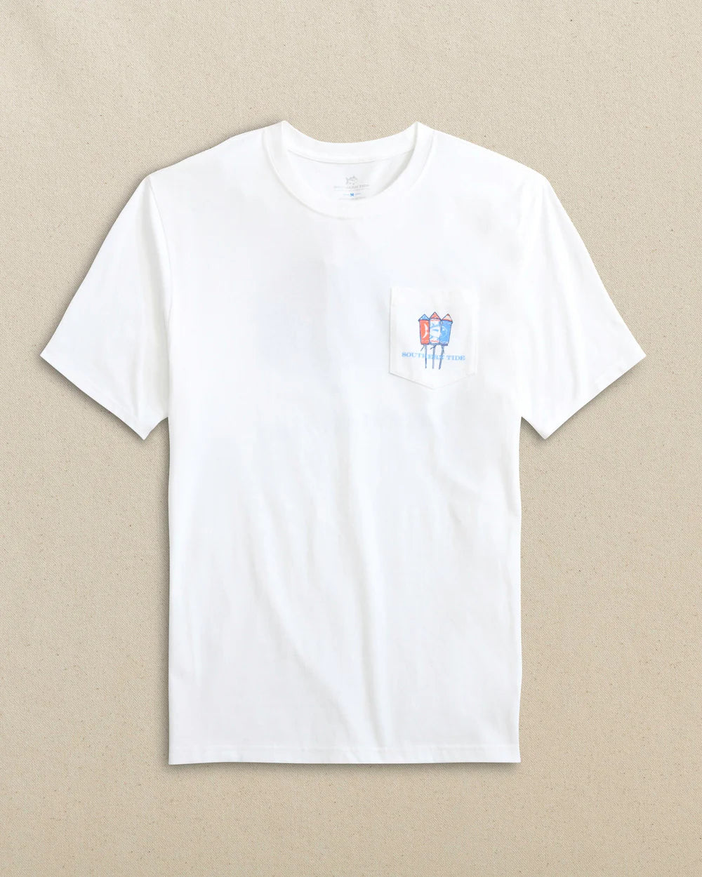 Southern Tide Skipjack Fill Fireworks Short Sleeve T-shirt: Classic White
