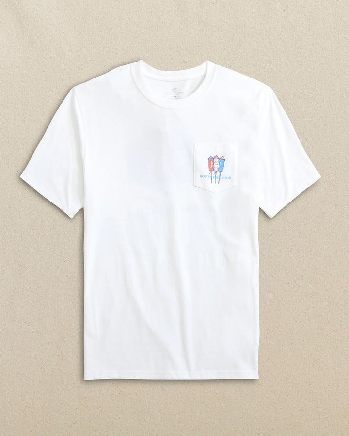 Southern Tide Skipjack Fill Fireworks Short Sleeve T-shirt: Classic White