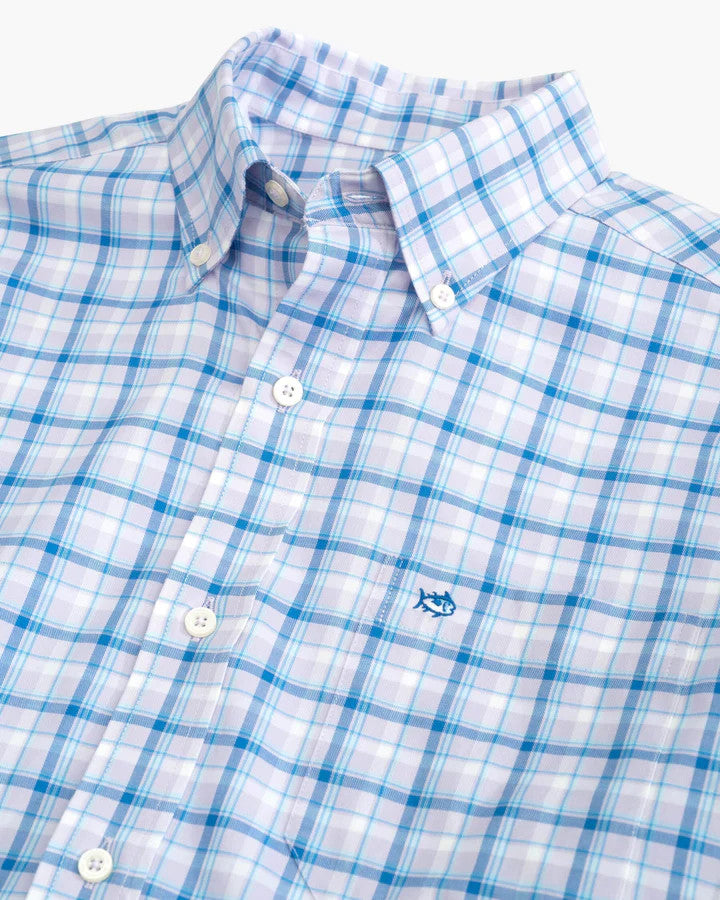 Southern Tide Skipjack Palermo Plaid Long Sleeve Sport Shirt: Orchid Petal