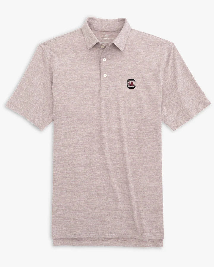 Southern Tide University of South Carolina Spacedye Driver Performance Polo: Chianti