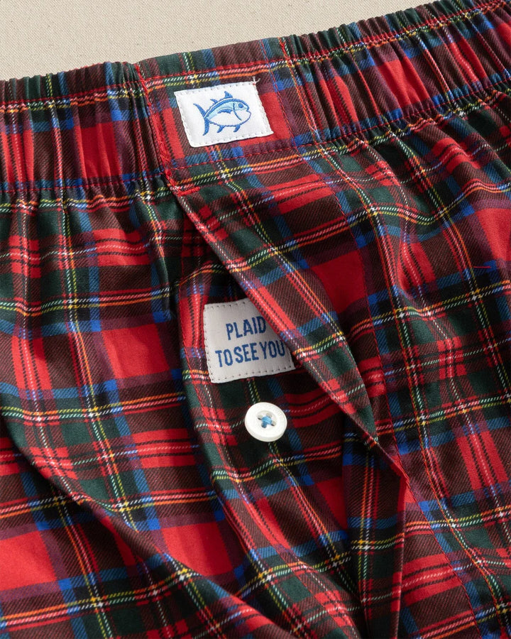 Southern Tide South Carolina Tartan Boxer: Rio Red