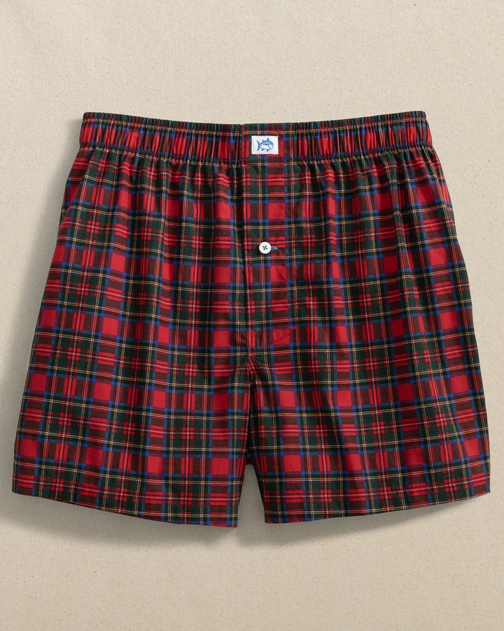 Southern Tide South Carolina Tartan Boxer: Rio Red