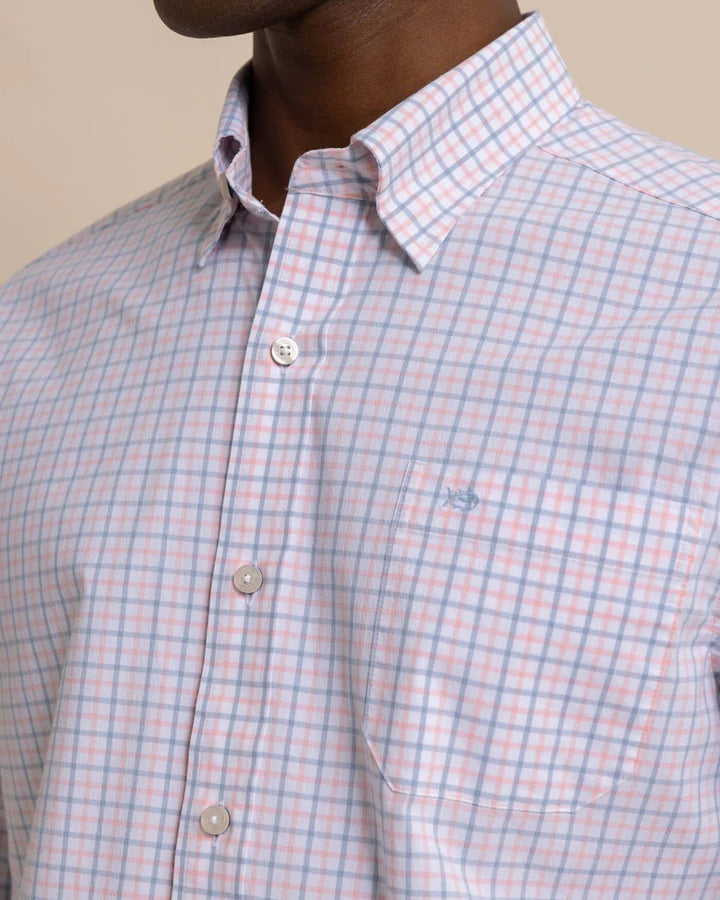 Southern Tide Charleston Larkin Check Long Sleeve Sport Shirt: Pale Rosette Pink