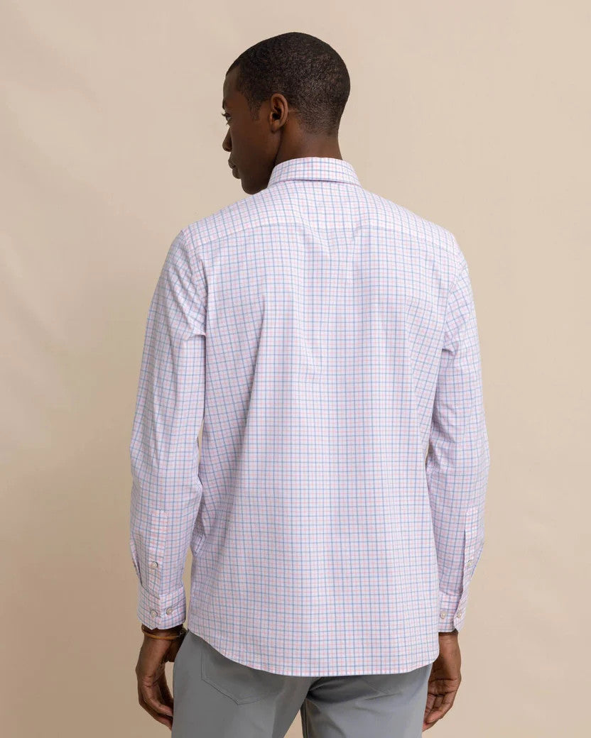 Southern Tide Charleston Larkin Check Long Sleeve Sport Shirt: Pale Rosette Pink