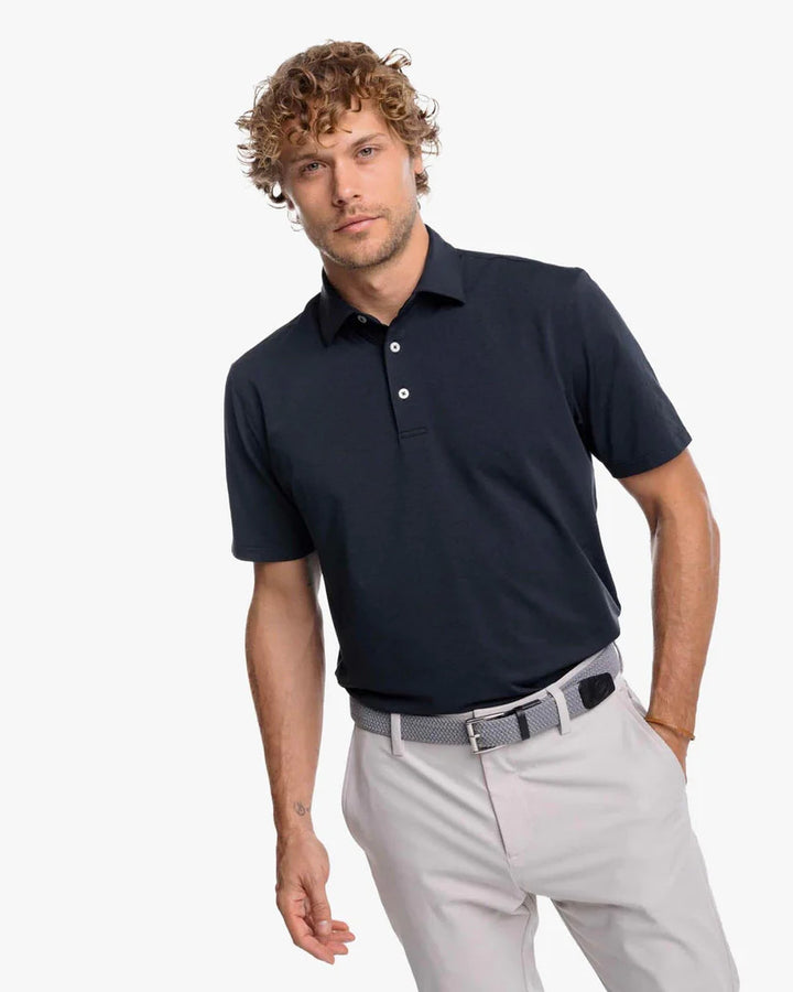 Southern Tide brrr°®-eeze Heather Performance Polo Shirt: Caviar Black