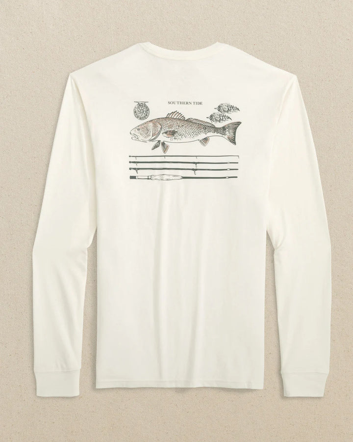 Southern Tide ST Redfish Rod Long Sleeve T-shirt: Sand White