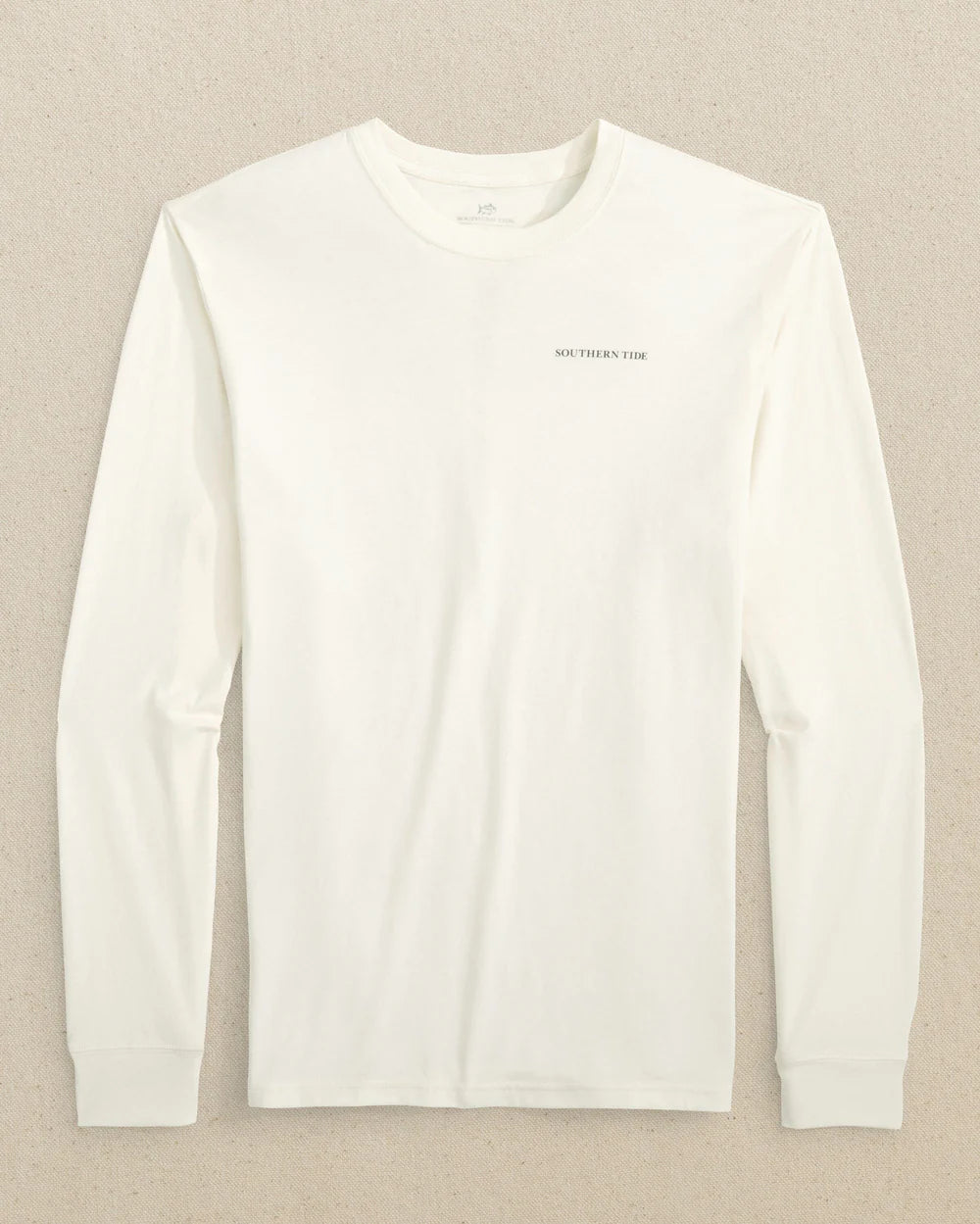 Southern Tide ST Redfish Rod Long Sleeve T-shirt: Sand White