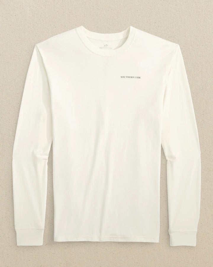 Southern Tide ST Redfish Rod Long Sleeve T-shirt: Sand White