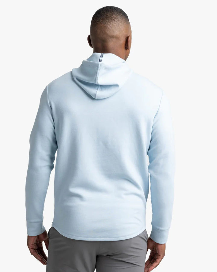 Southern Tide Stratford Heather Interlock Hoodie: Heather Dream Blue