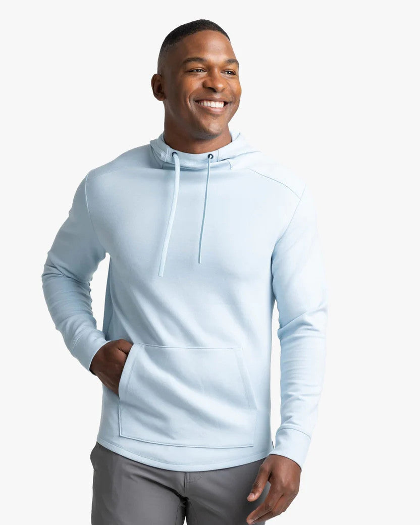 Southern Tide Stratford Heather Interlock Hoodie: Heather Dream Blue