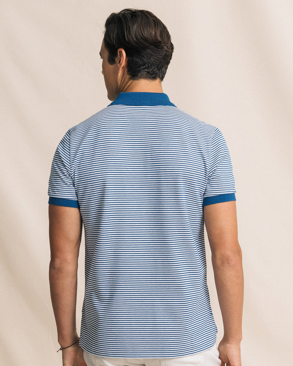 Southern Tide Striped Skipjack Polo: Nautical Blue
