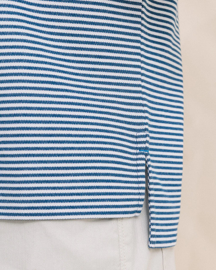 Southern Tide Striped Skipjack Polo: Nautical Blue