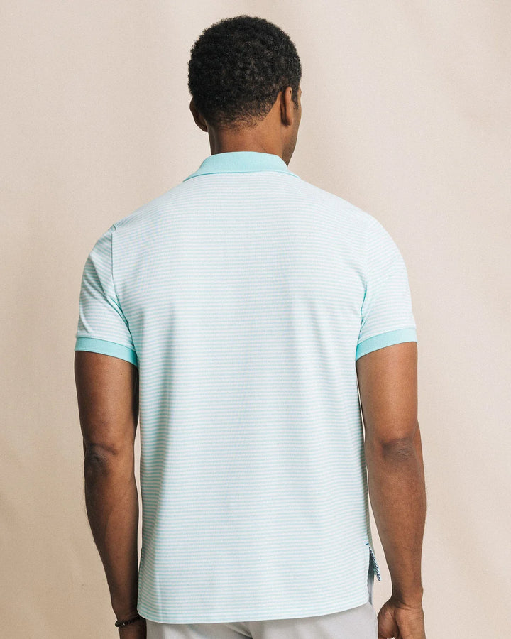 Southern Tide Striped Skipjack Polo: Shore Blue