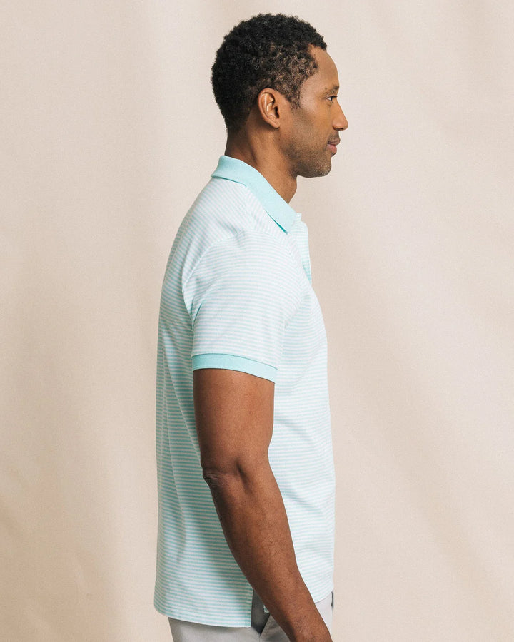 Southern Tide Striped Skipjack Polo: Shore Blue