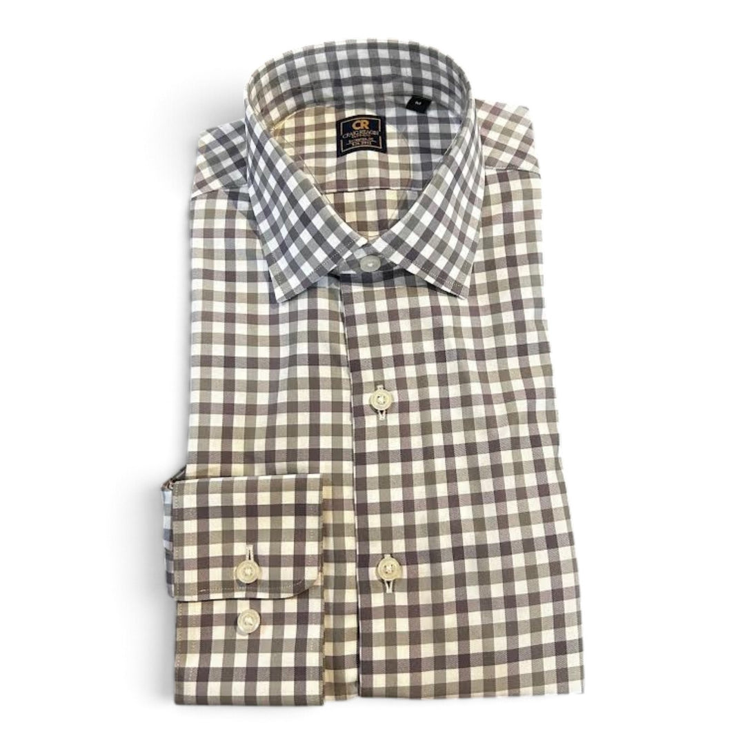 Stantt Ready To Wear Performance Dust and Olive Multi Gingham Sport Shirt