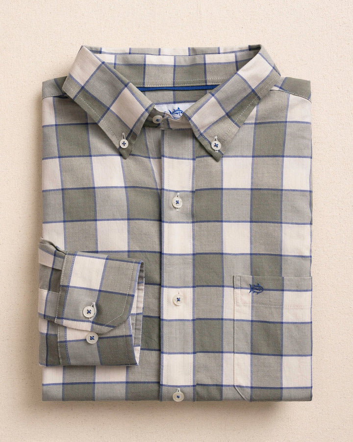 Southern Tide Sunny Cove Skipjack Sport Shirt: Heather Cedar Green