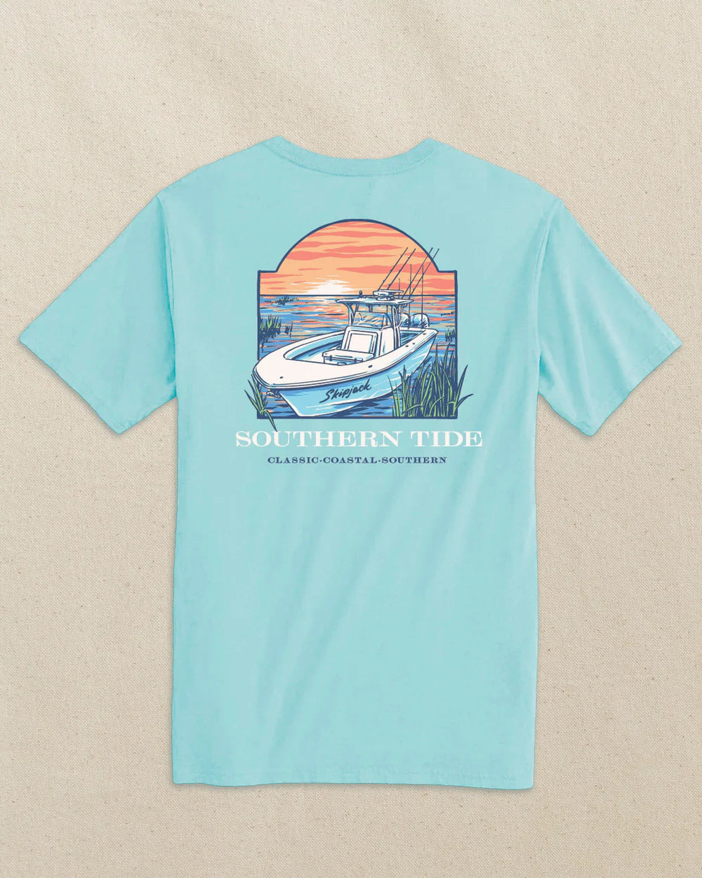 Southern Tide Sunset Skipjack Short Sleeve T-shirt: Shore Blue