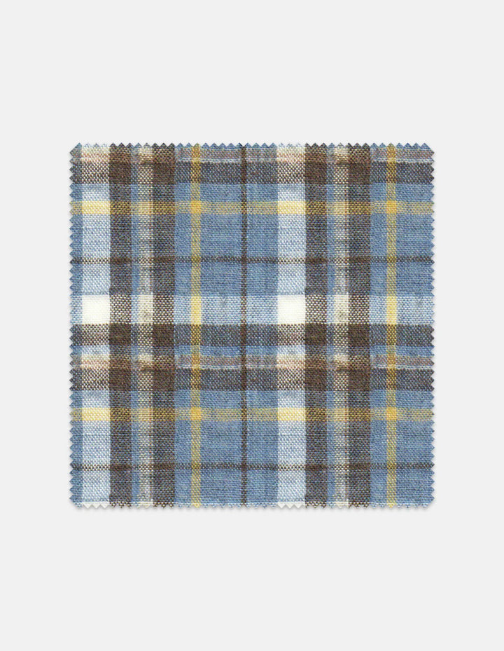 Craig Reagin Dusty Blue and Brown Ruckle Plaid