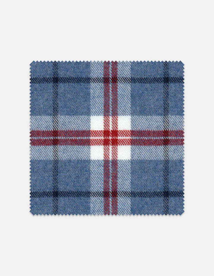 Stantt Dusty Cobalt and Burgundy Plaid Flannel