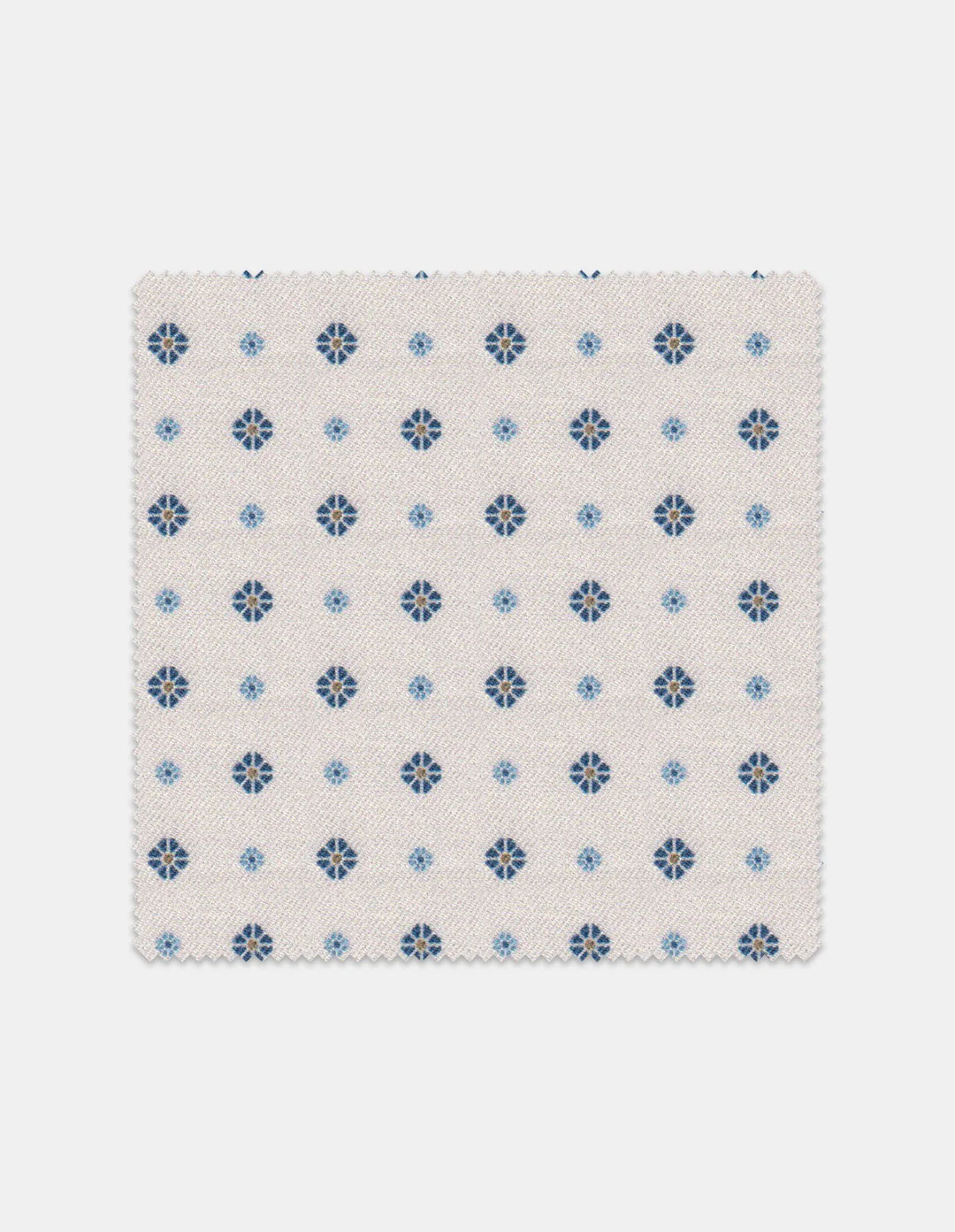 Stantt Ice Blue and Midnight on Ecru Geo Print Dress Shirt