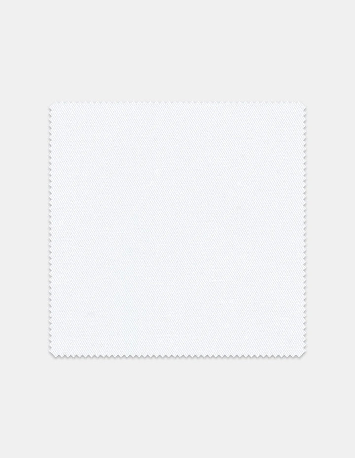 Stantt Ready To Wear White Twill Dress Shirt: Modified Spread Collar w/ Pink Button