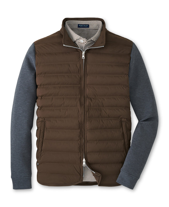 Peter Millar Winsome Hybrid Cardigan: Antique Walnut