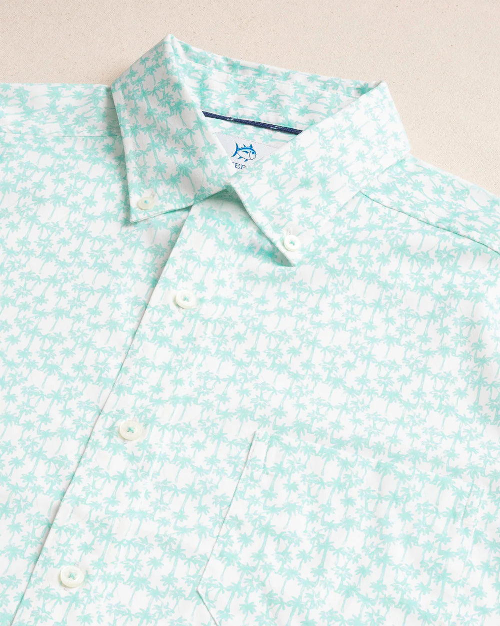 Southern Tide Talk to The Palm Coastal Breeze Short Sleeve Sport Shirt: Shore Blue