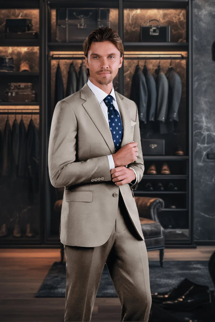 Baroni by MaxMan Solid Suit: Sand