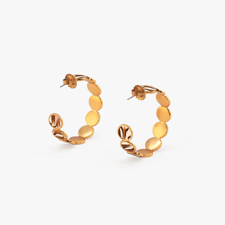 Brackish Multi Bezel Hoop Earring: Tiger