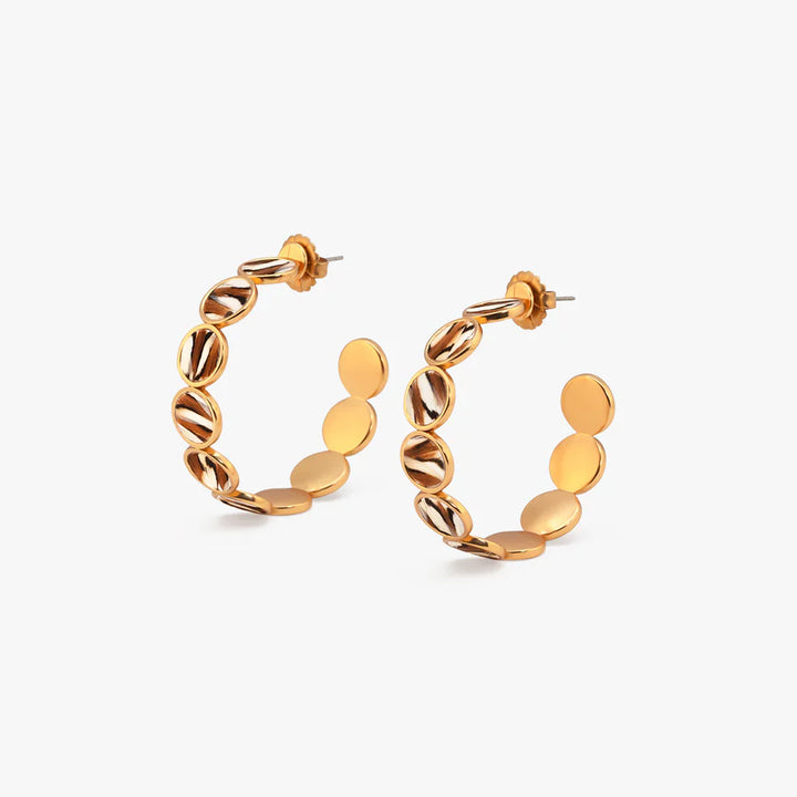 Brackish Multi Bezel Hoop Earring: Tiger
