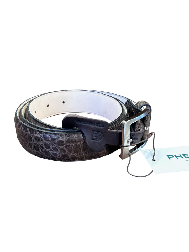T.B. Phelps Woodside Croco Belt: Briar