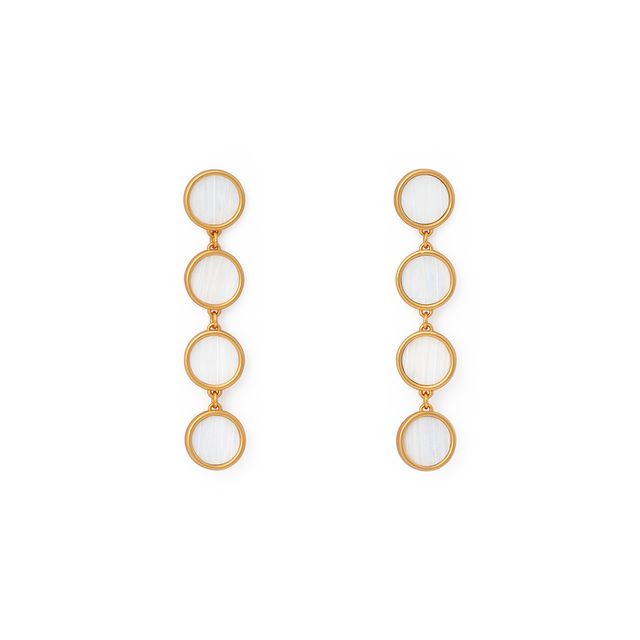 Brackish Multi Bezel Drop Earring: Amy
