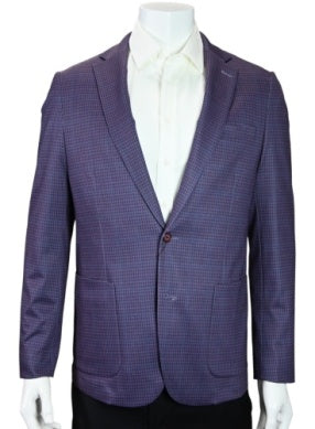 Paul Betenly Modern Soft Sport Coat: Purple/Blue Check
