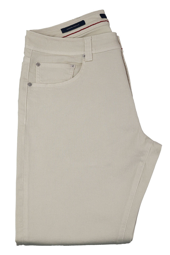 Ballin Old Dyed Denim Five Pocket Pant: Cream