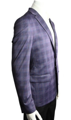 Paul Betenly Modern Soft Sport Coat: Purple/Blue Plaid