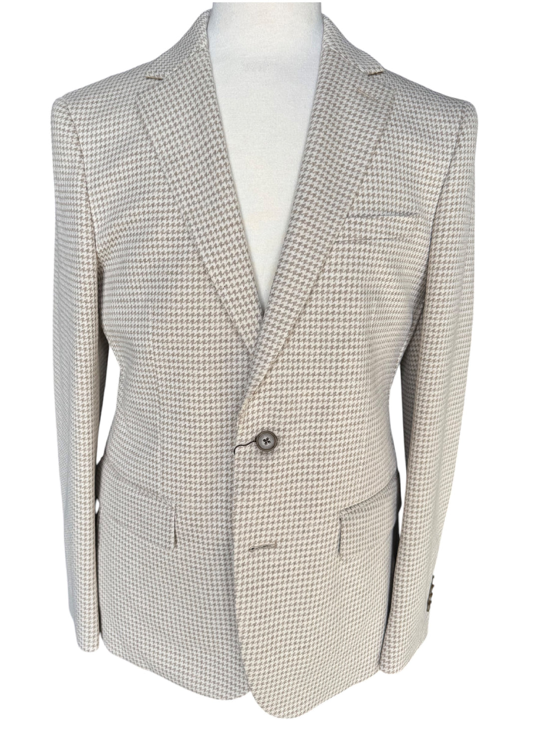 Paul Betenly Modern Soft Sport Coat: Tan Houndstooth