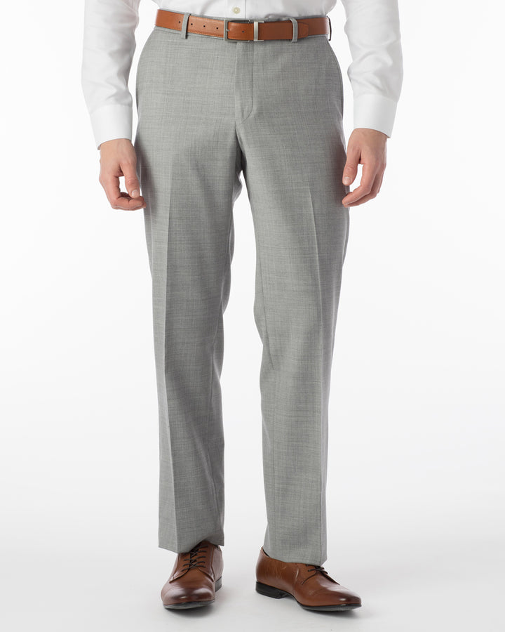 Ballin Comfort-"eze" Super 120's 4 Harness Serge Dress Pant: Light Grey