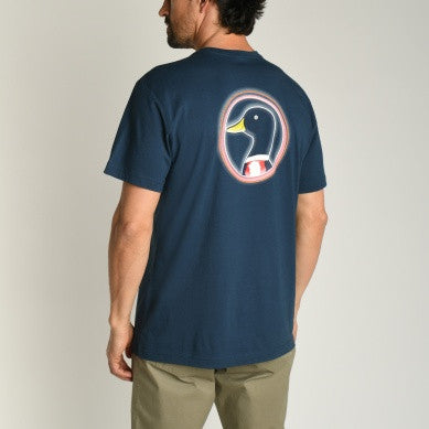 Duck Head Neon Sign Short Sleeve T-shirt: Dark Navy