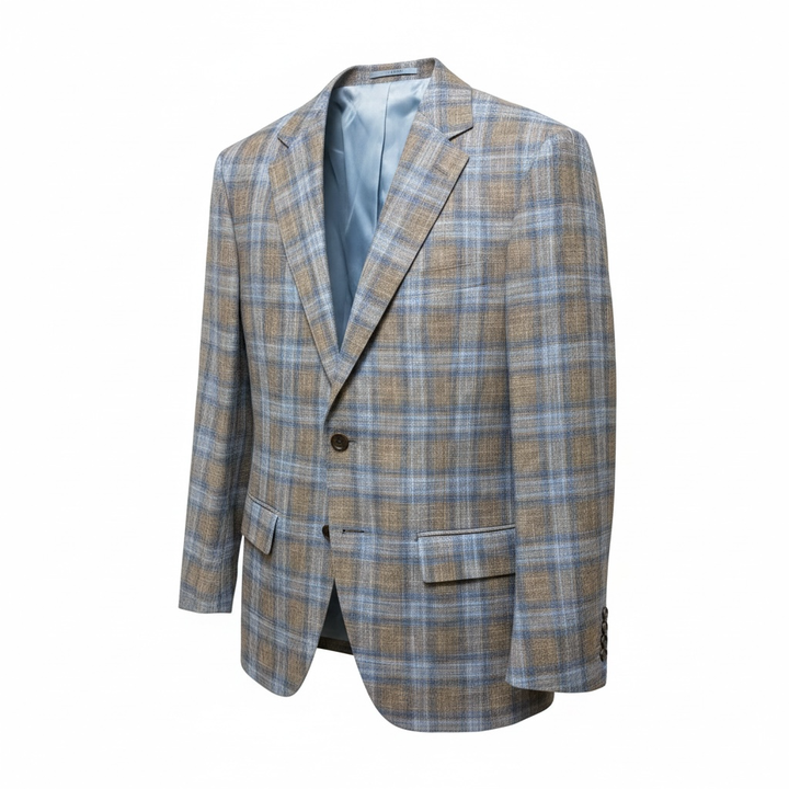 MaxDavoli By Maxman Carlo Barbera Soft Coat: Brown Plaid