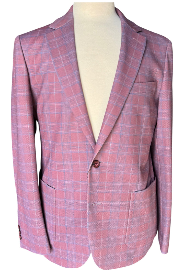 Paul Betenly Modern Soft Sport Coat: Pink/Blue Plaid