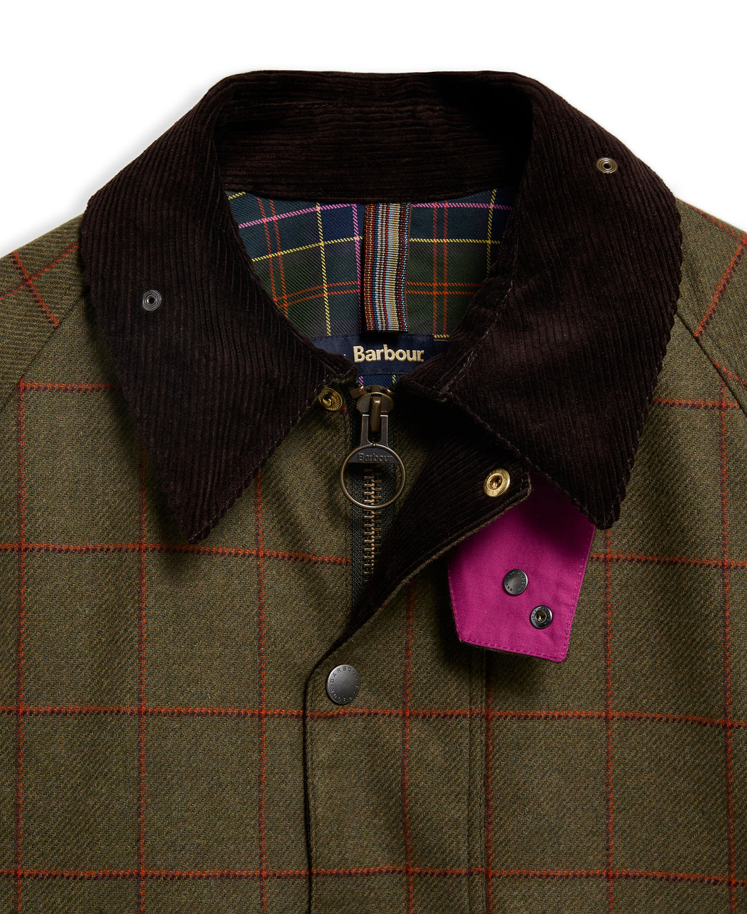Barbour x Paul Smith Beaufort Wool Jacket: Olive Windowpane