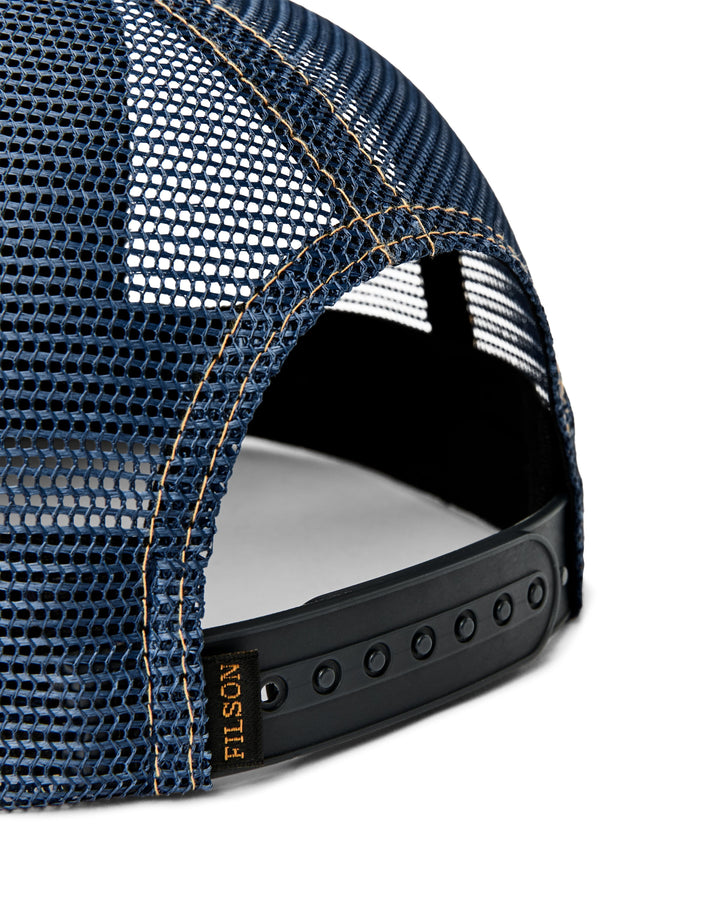 Filson Scenic Graphic Trucker Mesh Cap: Indigo