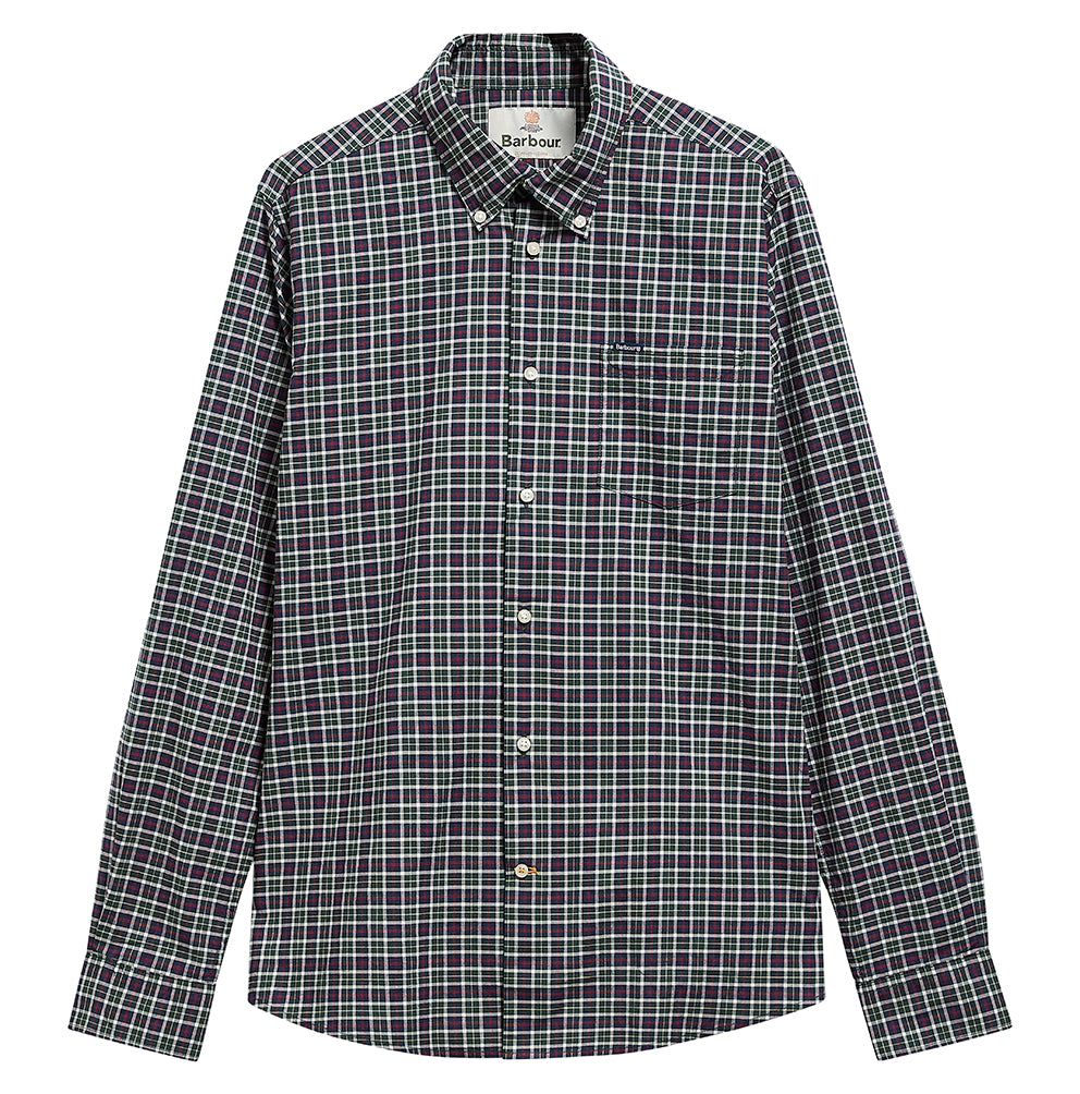 Barbour Lomond Tailored Long-Sleeved Shirt: Evergreen