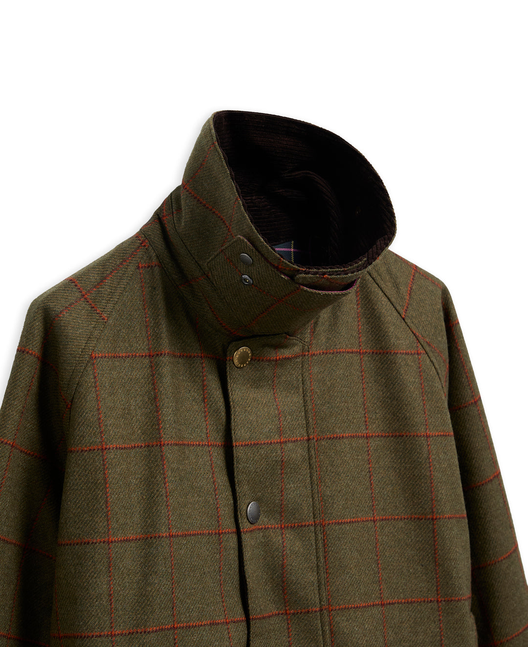 Barbour x Paul Smith Beaufort Wool Jacket: Olive Windowpane
