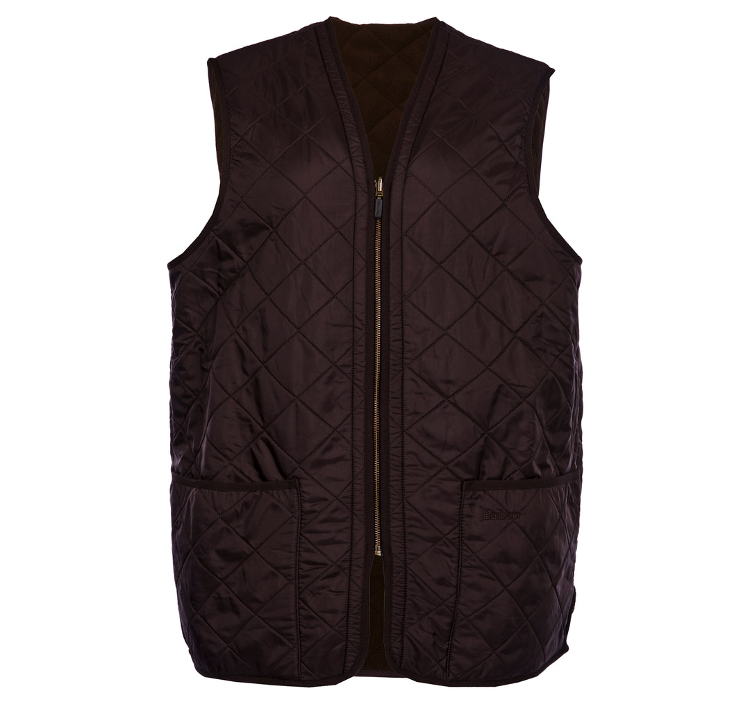 Barbour Polarquilt Zip-In Liner: Dark Brown