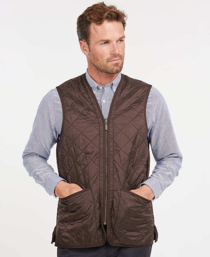 Barbour Polarquilt Zip-In Liner: Dark Brown