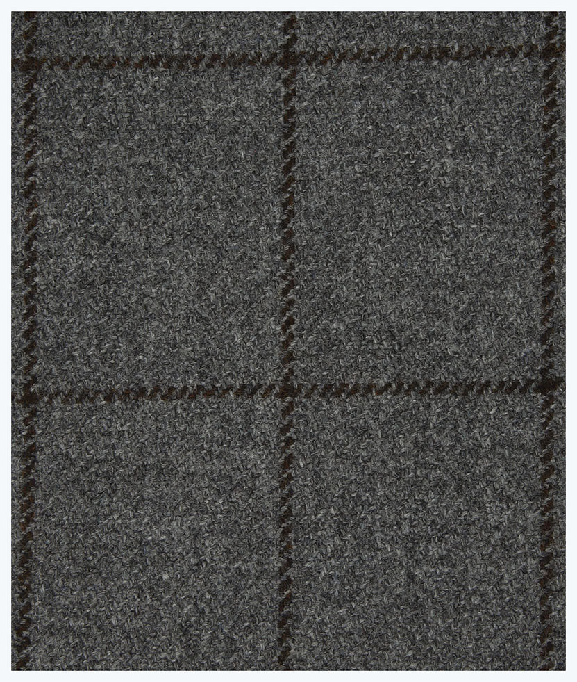 Ballin Shetland Lambswool Windowpane Houston Side Tab Dress Pant: Mid Grey