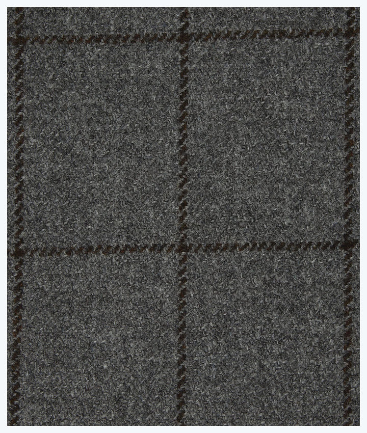 Ballin Shetland Lambswool Windowpane Houston Side Tab Dress Pant: Mid Grey