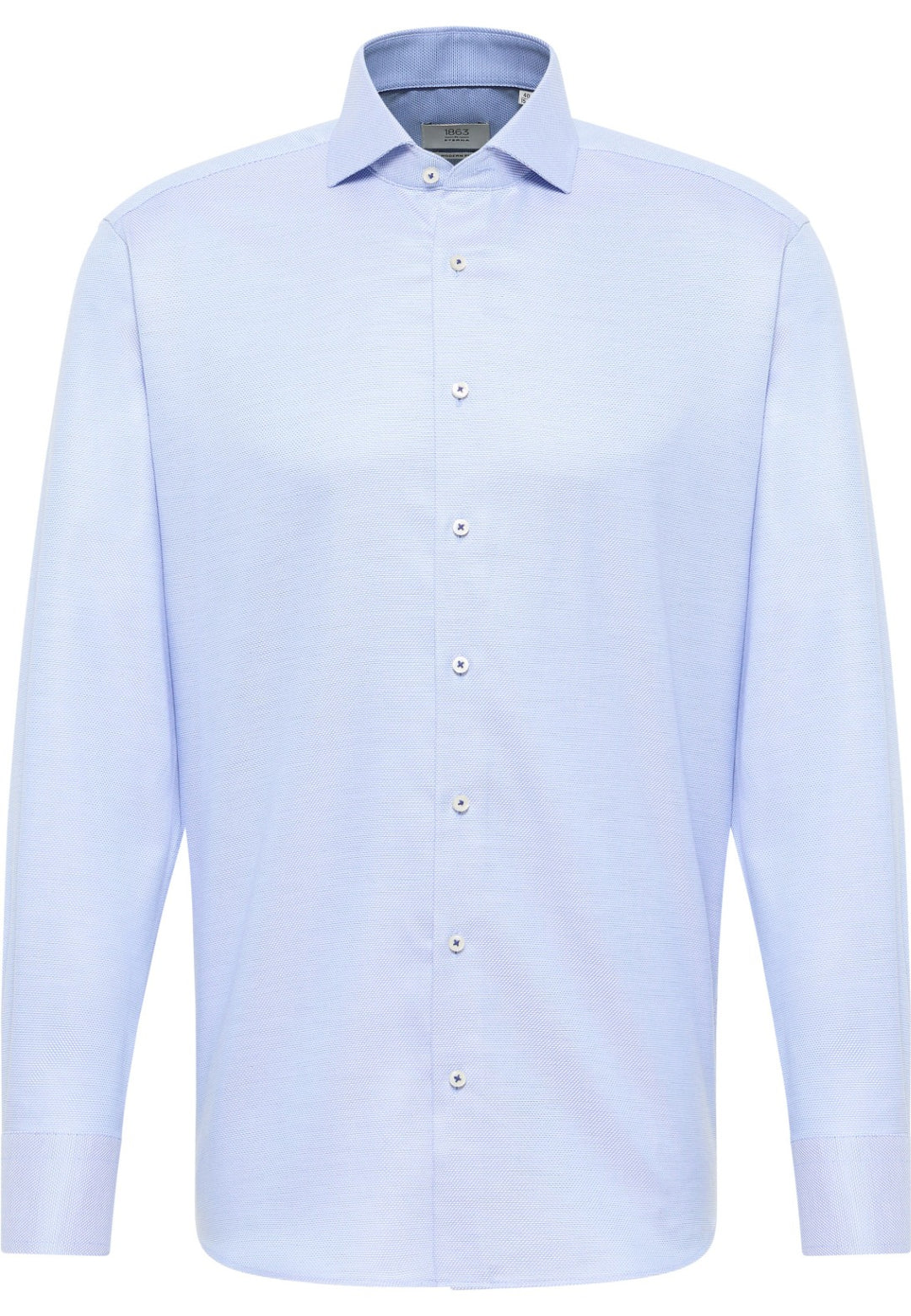 Eterna Modern Fit Structured Twill Modern Fit Kent Collar Dress Shirt: Light Blue